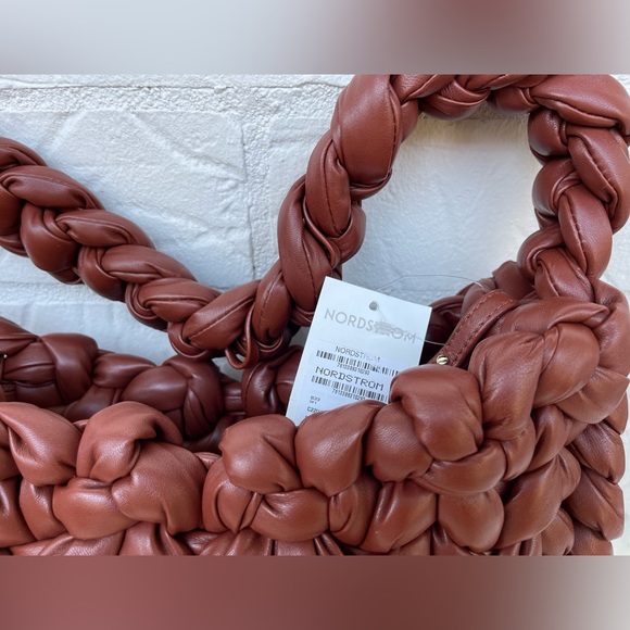 New Chloe Small Wooden C Crochet Sepia Brown Leather Hobo Bag - Picture 4 of 14